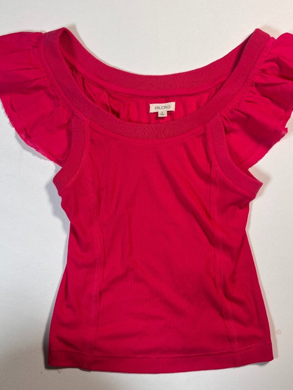 Anthropologie Pilcro Flutter-Sleeve Sport Tank S